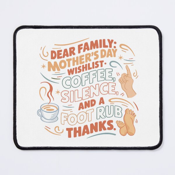Item preview, Whimsical Mother's Day Illustration- Mom's Dream Wishlist: Coffee, Silence, Foot Rub! Thanks designed and sold by HahaHandlesHub.