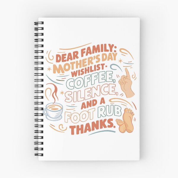 Item preview, Whimsical Mother's Day Illustration- Mom's Dream Wishlist: Coffee, Silence, Foot Rub! Thanks designed and sold by HahaHandlesHub.