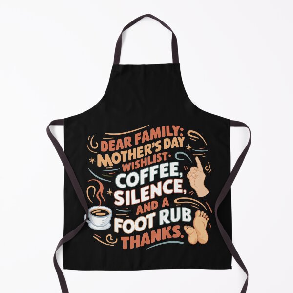 Item preview, Whimsical Mother's Day Illustration- Mom's Dream Wishlist: Coffee, Silence, Foot Rub! Thanks designed and sold by HahaHandlesHub.