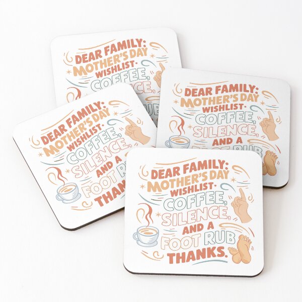Item preview, Whimsical Mother's Day Illustration- Mom's Dream Wishlist: Coffee, Silence, Foot Rub! Thanks designed and sold by HahaHandlesHub.