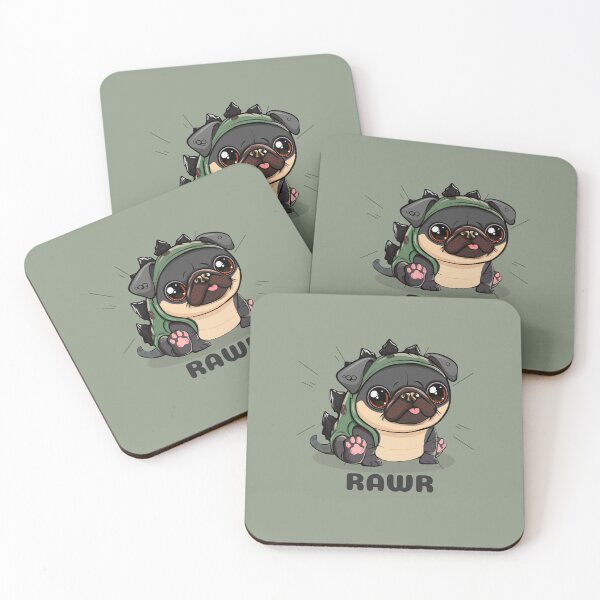 Item preview, Cute Pug Dinosaur  designed and sold by ThreadmyCanvas.