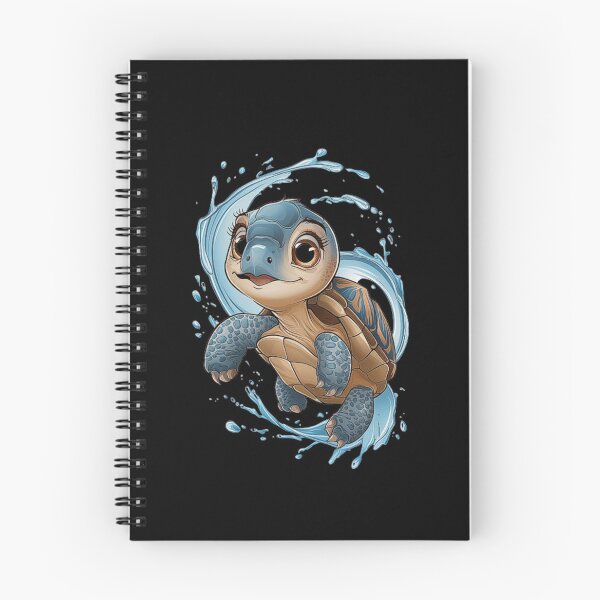Item preview, a playful baby turtle with large, expressive eyes. The turtle appears to be swimming or floating amidst dynamic splashes of water designed and sold by love3617.