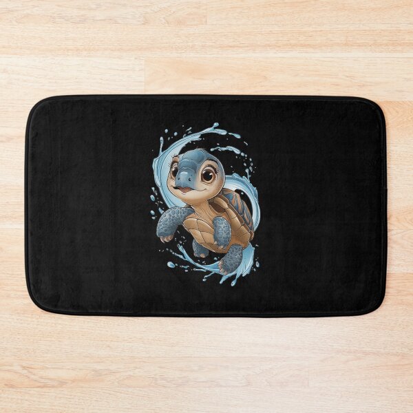 Item preview, a playful baby turtle with large, expressive eyes. The turtle appears to be swimming or floating amidst dynamic splashes of water designed and sold by love3617.