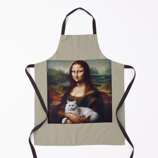 Item preview, Mona Lisa parody Leonardo Da Vinci painting Gioconda White cat designed and sold by ArtUnova.