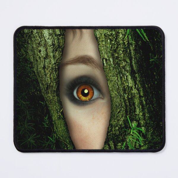Item preview, Golden Eye peeking out of a green Tree designed and sold by Britta Glodde.