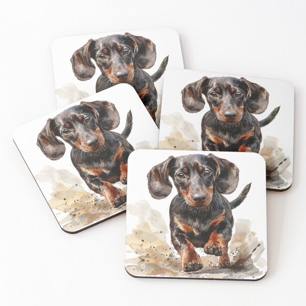 Item preview, Playful Dachshund Zooming Around the Yard - Fun Dog Art for Dachshund Lovers designed and sold by Mr-whiteBG.