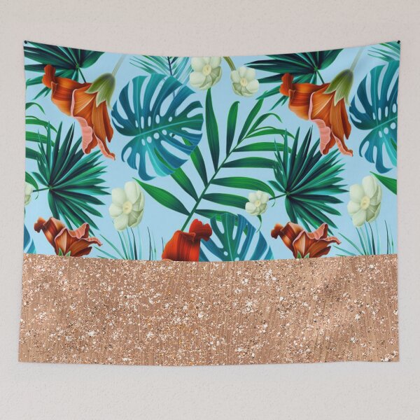 Item preview, Aqua tropical breeze and rose gold glitter designed and sold by peggieprints.