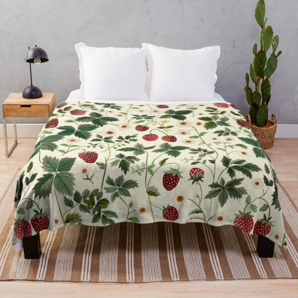 Item preview, Wild strawberries pattern - retro scandinavian romance designed and sold by Daydreamsatdawn.