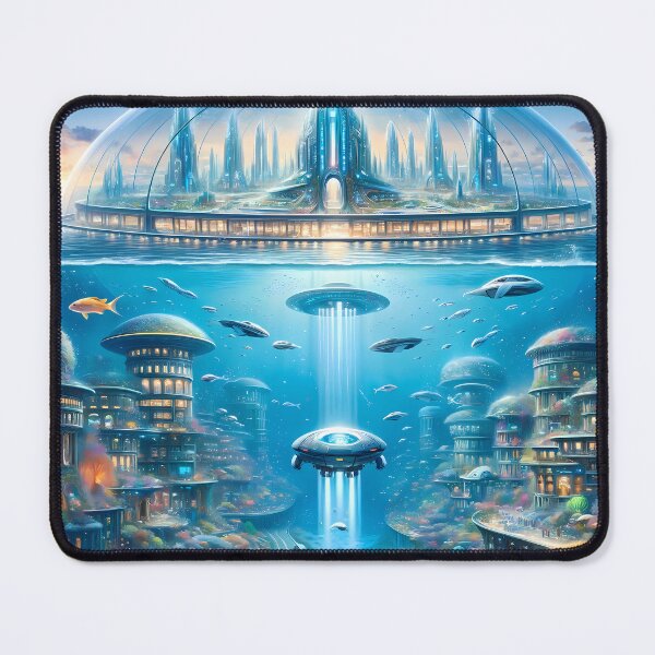 Item preview, Neptune's Embrace: Underwater Futuristic City designed and sold by LivingArtClips.