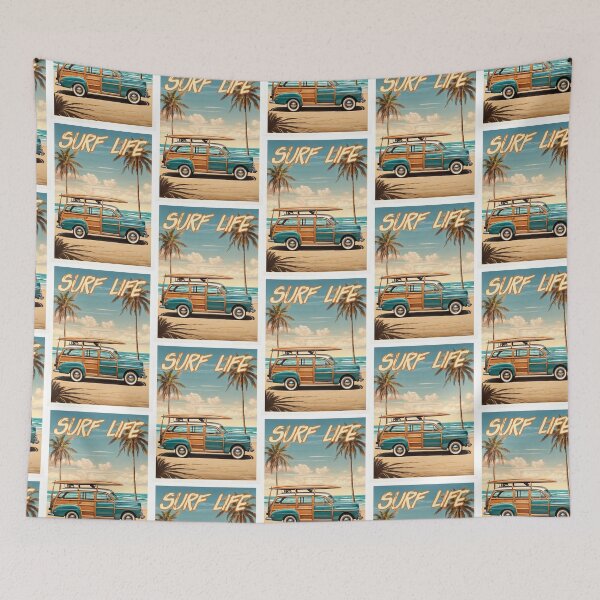 Item preview, Surf Life Woody Wagon Retro designed and sold by TerradVents.