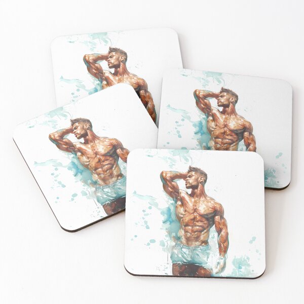 Item preview, Aquatic Adonis: Muscular Male Form in Watercolor - GayDoodles Art designed and sold by GayDoodles.