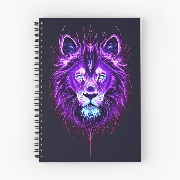 Item preview, Lion face in flames and fractals designed and sold by cabana.space.