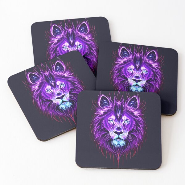 Item preview, Lion face in flames and fractals designed and sold by cabana.space.
