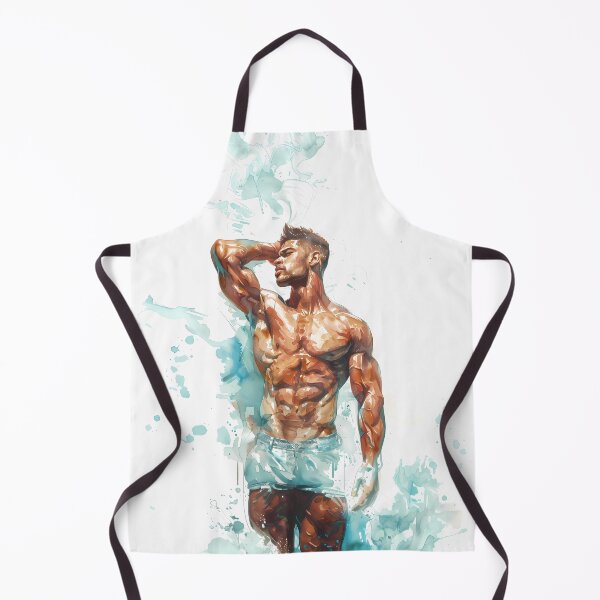 Item preview, Aquatic Adonis: Muscular Male Form in Watercolor - GayDoodles Art designed and sold by GayDoodles.