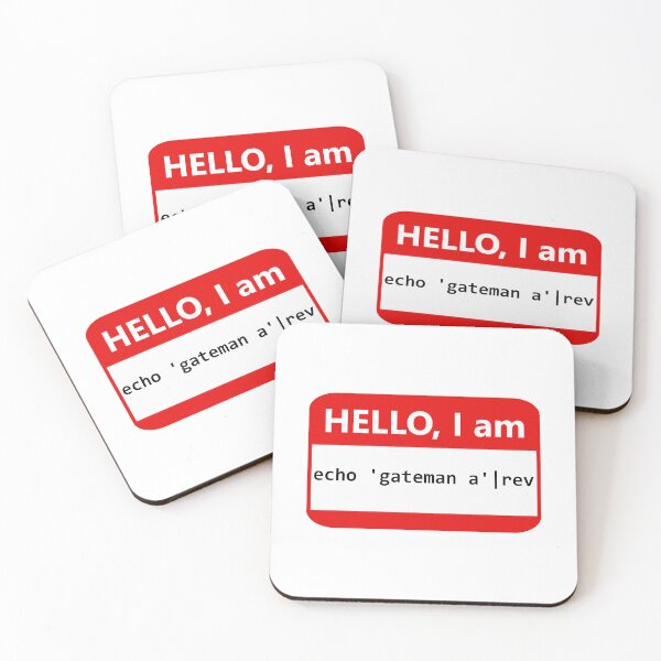Item preview, Name tag: Hello: I'm echo 'gateman a'|rev (I am a nametag) designed and sold by Jeeb-Arts.