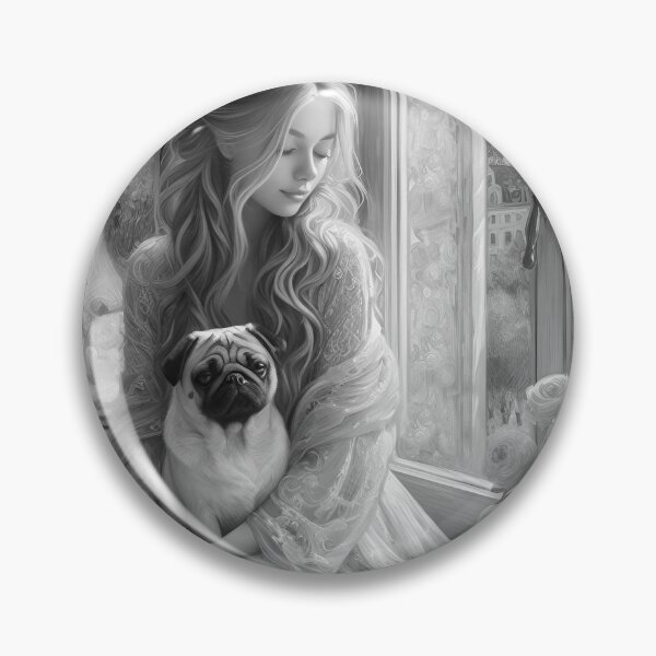 Item preview, The theme of "Girl with a dog" is often used in visual art designed and sold by aleksandr13.