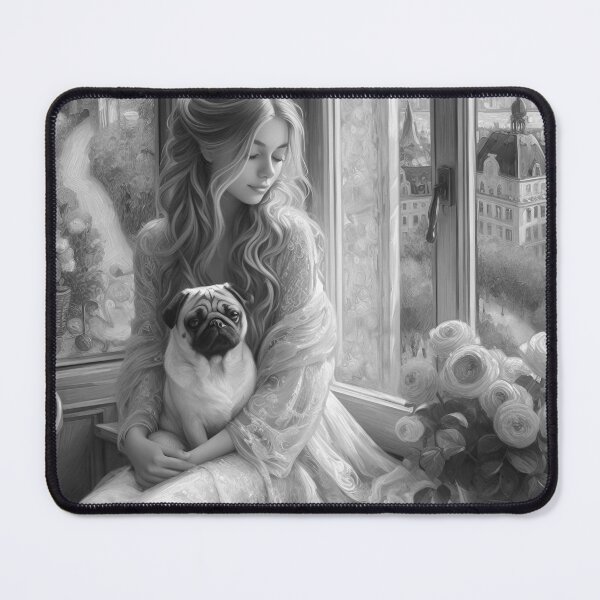 Item preview, The theme of "Girl with a dog" is often used in visual art designed and sold by aleksandr13.