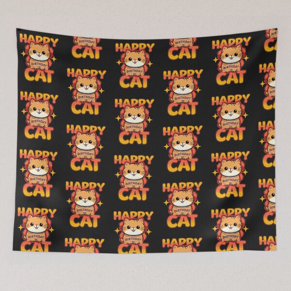 Item preview, happy birthday cat designed and sold by Sukree.m.