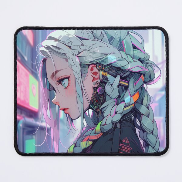 Item preview, Cyber Urban Neon Braids Anime Girl designed and sold by bubblegoth.