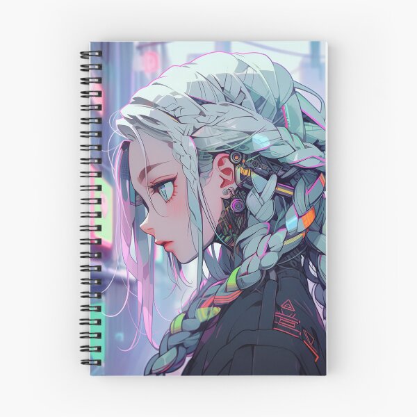 Item preview, Cyber Urban Neon Braids Anime Girl designed and sold by bubblegoth.