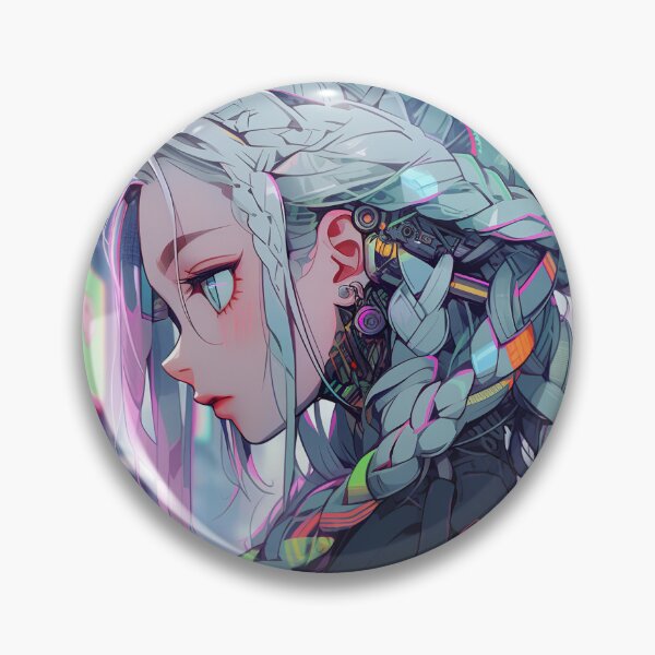 Item preview, Cyber Urban Neon Braids Anime Girl designed and sold by bubblegoth.
