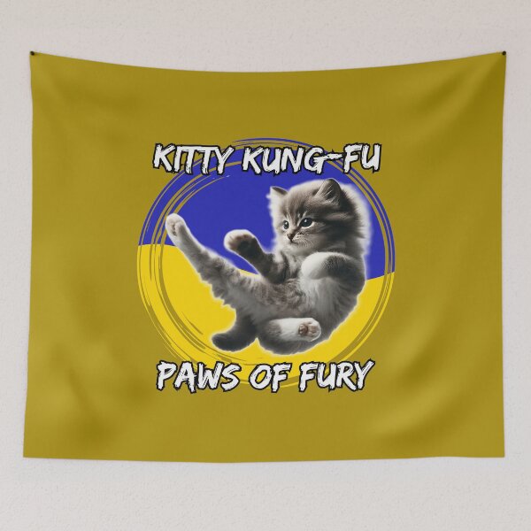 Item preview, Kitty Kung-Fu, Paws of Fury Cute Kitty does flying kick! Cute and Deadly! designed and sold by Jim Stephens.