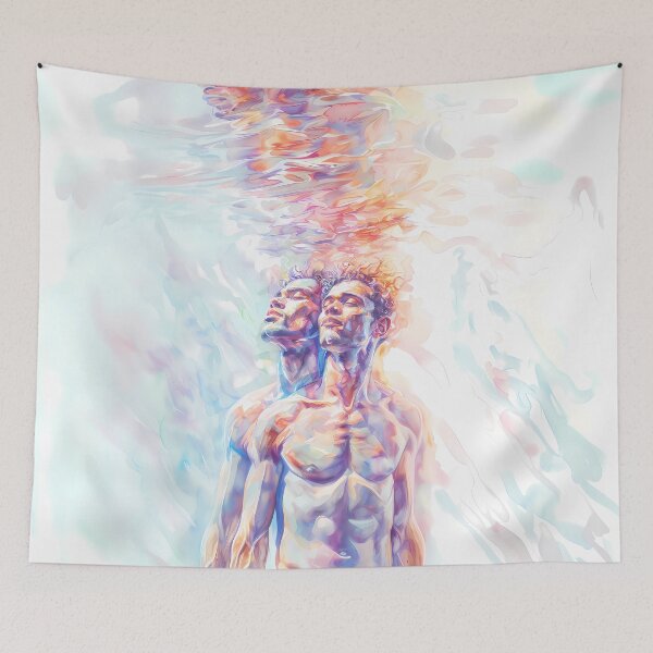 Item preview, United Spirits: Ethereal Gay Couple Portrait - GayDoodles Art designed and sold by GayDoodles.