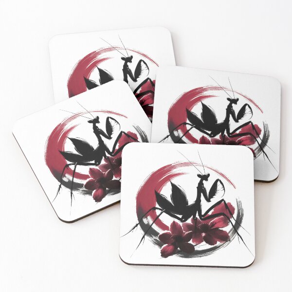Item preview, Sumie Enso Japanese Brushstroke Praying Mantis designed and sold by TomFrontierArt.