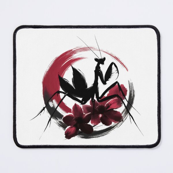 Item preview, Sumie Enso Japanese Brushstroke Praying Mantis designed and sold by TomFrontierArt.