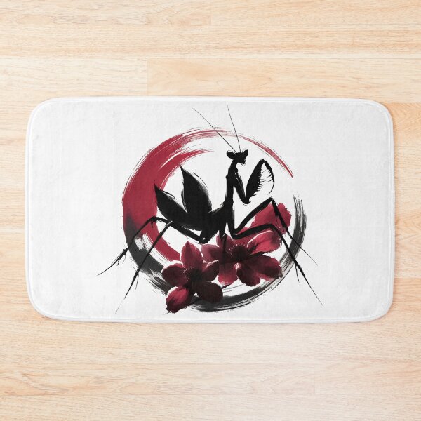 Item preview, Sumie Enso Japanese Brushstroke Praying Mantis designed and sold by TomFrontierArt.