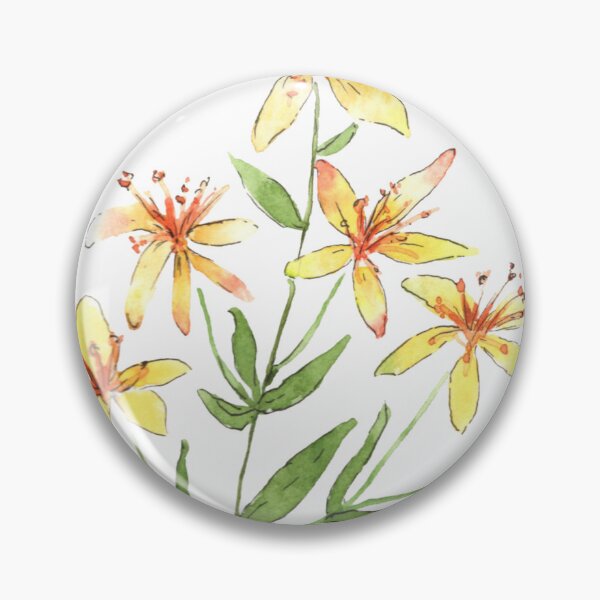 Item preview, St John's Wort Blossoms on branch| Watercolor Botanical Painting designed and sold by Kere123.