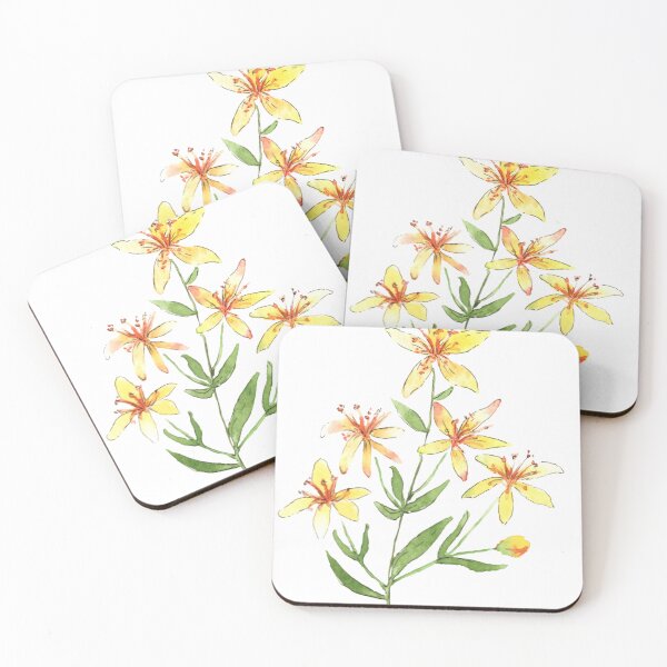 Item preview, St John's Wort Blossoms on branch| Watercolor Botanical Painting designed and sold by Kere123.