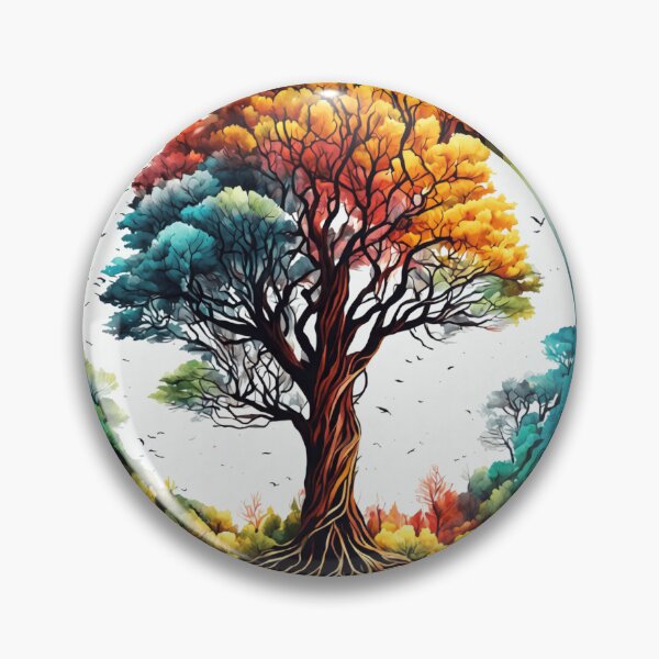 Item preview, Watercolor Tree Of Life In Circular Frame designed and sold by Caribbeangirl82.