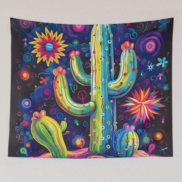 Item preview, Hippie trippy psychedelic cactus print designed and sold by dcrc.
