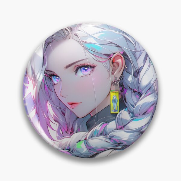 Item preview, Neon Cyberglow Braids Anime Girl designed and sold by bubblegoth.