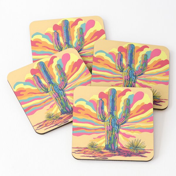Item preview, hippie trippy psychedelic cactus print designed and sold by dcrc.