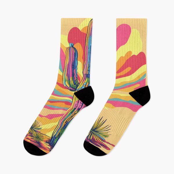 Item preview, hippie trippy psychedelic cactus print designed and sold by dcrc.