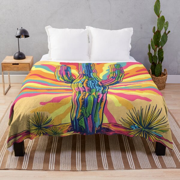 Item preview, hippie trippy psychedelic cactus print designed and sold by dcrc.
