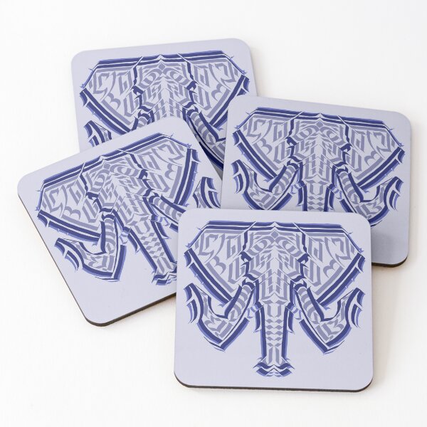 Item preview, Elephant Drawing Style Tattoo Calligraphy designed and sold by LaboLoca.