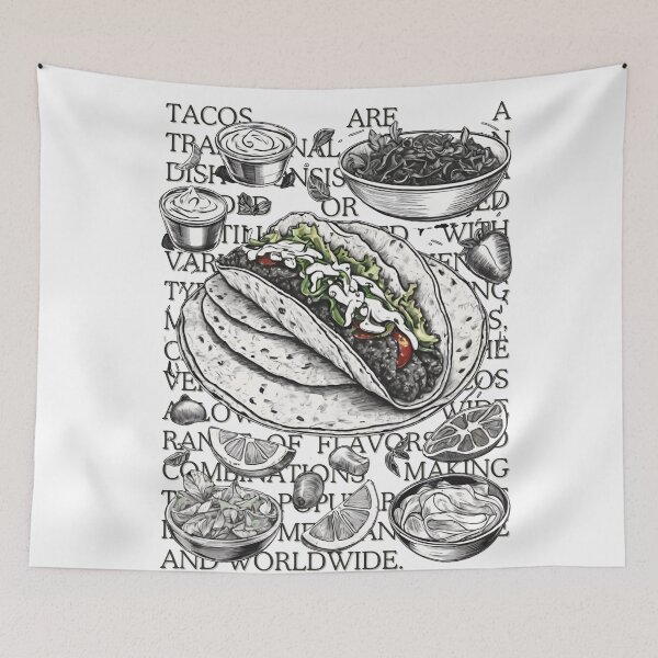 Item preview, Tacos vintage sketch by CallisC Arts ⭐⭐⭐⭐⭐ designed and sold by CallisC-Arts.