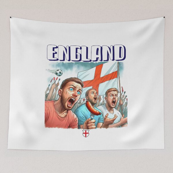 Item preview, England Fans Euro24, sausage on a Fork. designed and sold by Get-Forked.