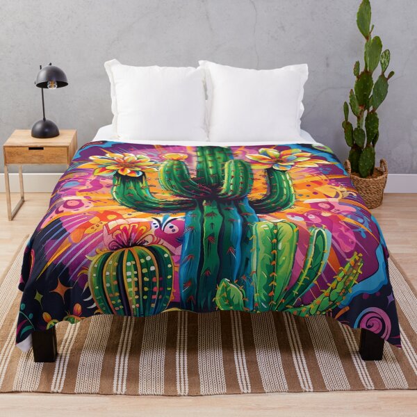 Item preview, hippie trippy psychedelic cactus print designed and sold by dcrc.