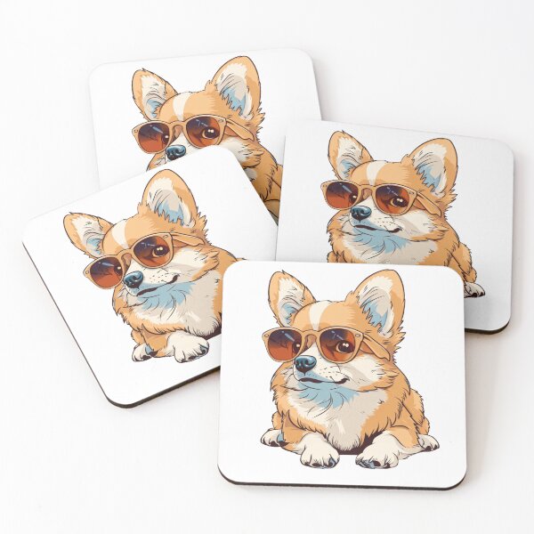 Item preview, Cool Corgi Wearing Glasses designed and sold by NicolasGlowArt.