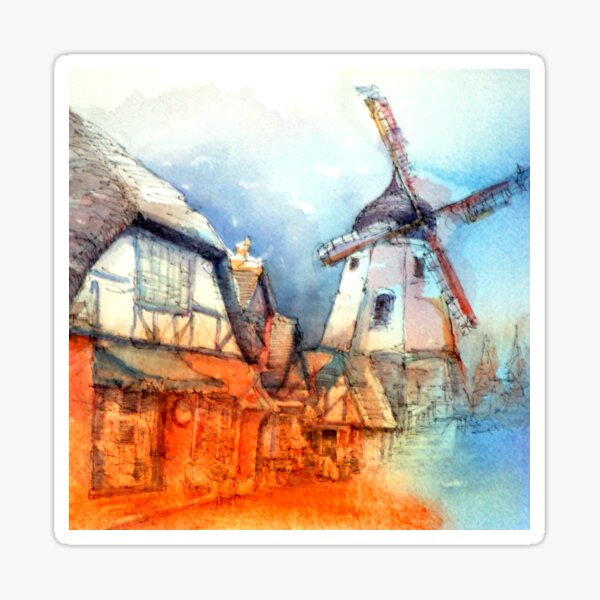windmills, solvang Sticker