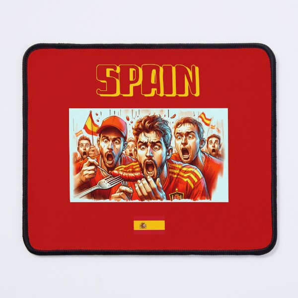 Item preview, Spain Fans Euro24, sausage on a Fork. designed and sold by Get-Forked.