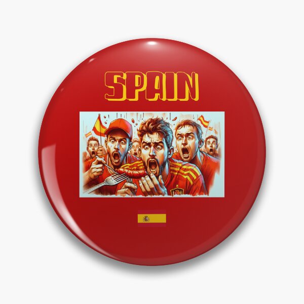 Item preview, Spain Fans Euro24, sausage on a Fork. designed and sold by Get-Forked.