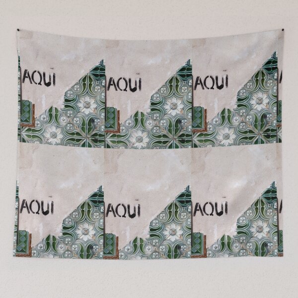 Item preview, AQUI - Graffiti seen in Lagos, Portugal designed and sold by WesternExposure.