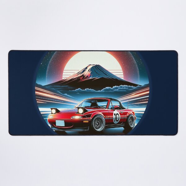 Item preview, Red Miata NA 10 in front of mt. Fuji at night designed and sold by mugooooo.