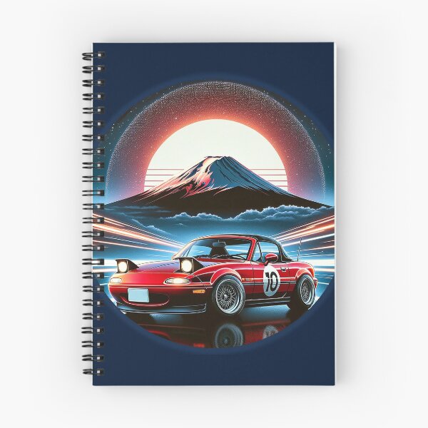 Item preview, Red Miata NA 10 in front of mt. Fuji at night designed and sold by mugooooo.