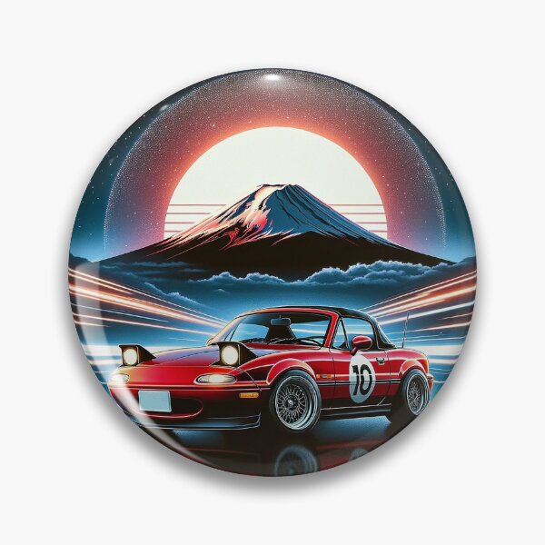 Item preview, Red Miata NA 10 in front of mt. Fuji at night designed and sold by mugooooo.